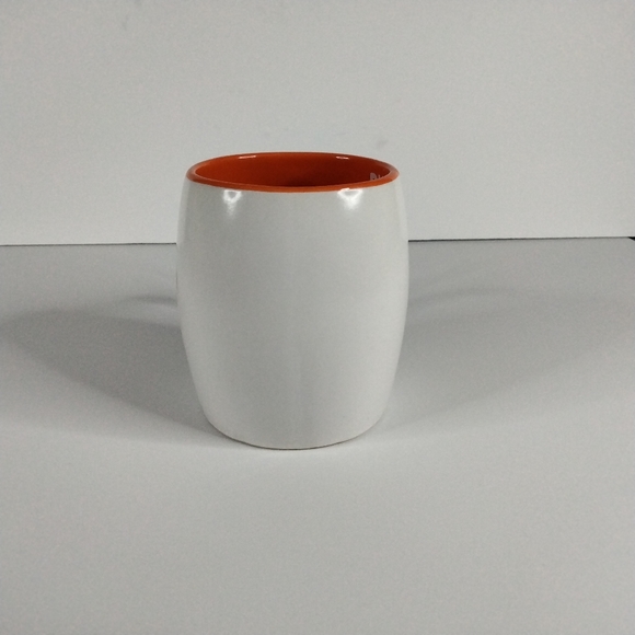 2012 Dunkin Donuts Coffee Mug 14 Oz. Orange and White with Engraved Logo - Picture 2 of 10